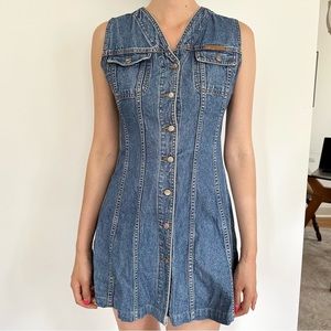 ✨ vintage 90s button up denim dress
